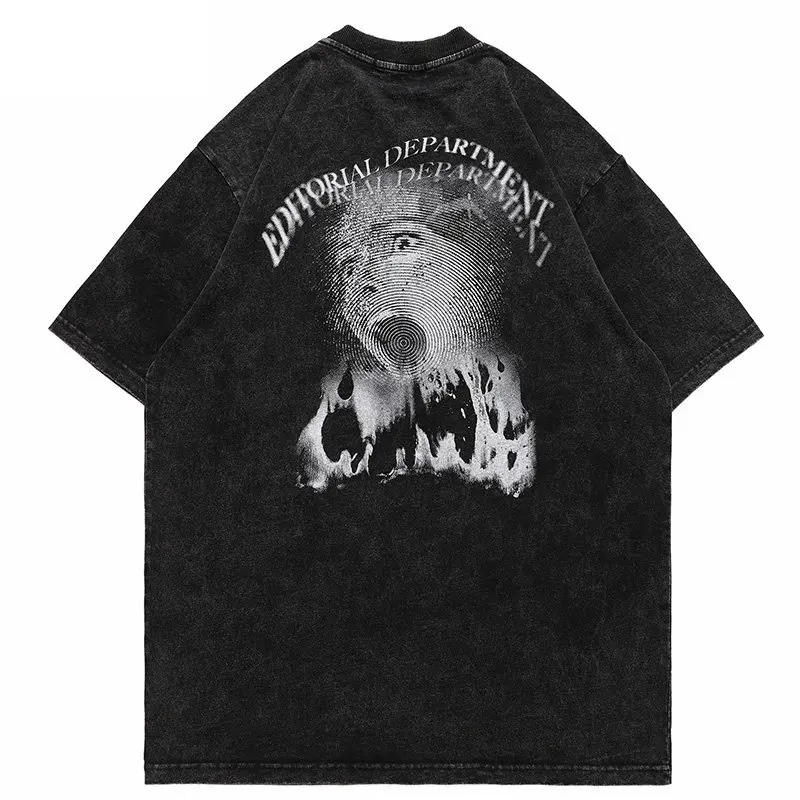 

Hip Hop Streetwear Oversize Washed T Shirt Letter Girl Printed T-Shirt Harajuku Cotton Loose Tshirt 2022 Men Summer Short Sleeve