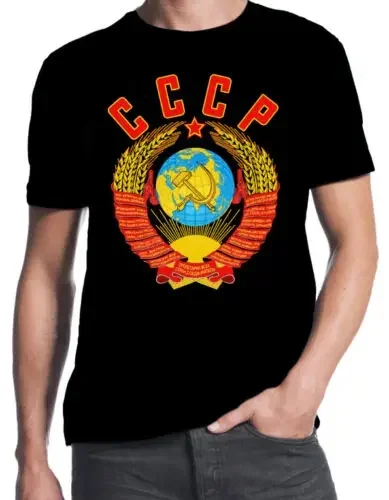Хлопок для мужчин футболка на заказ уличная одежда Harajuku Cccp русский советский