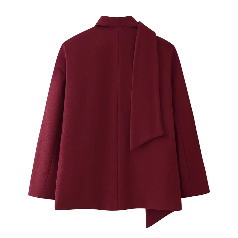 PB &amp ZA женский шарф с украшением пальто длинными рукавами и v-образным вырезом