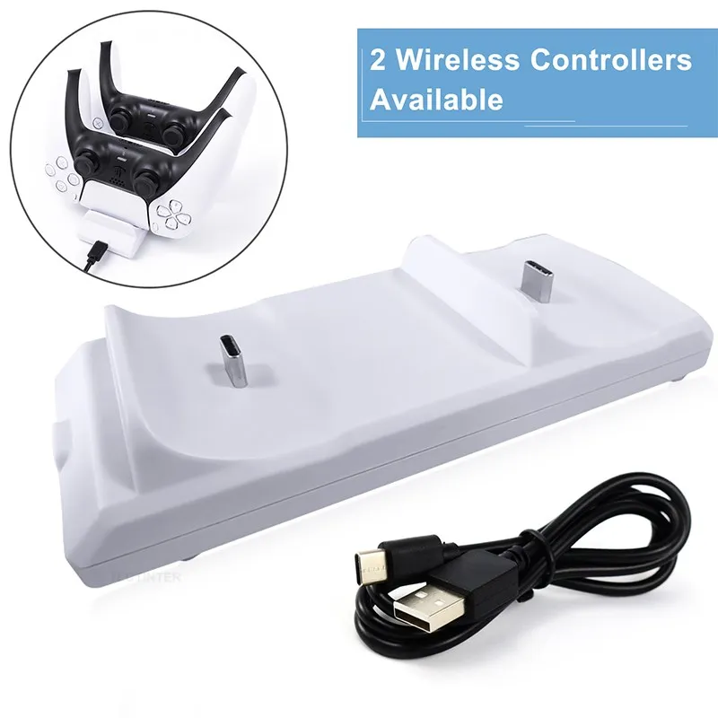 dual fast charger for ps5 wireless controller usb type c charging dock station for sony ps5 joystick gamepad accessories free global shipping