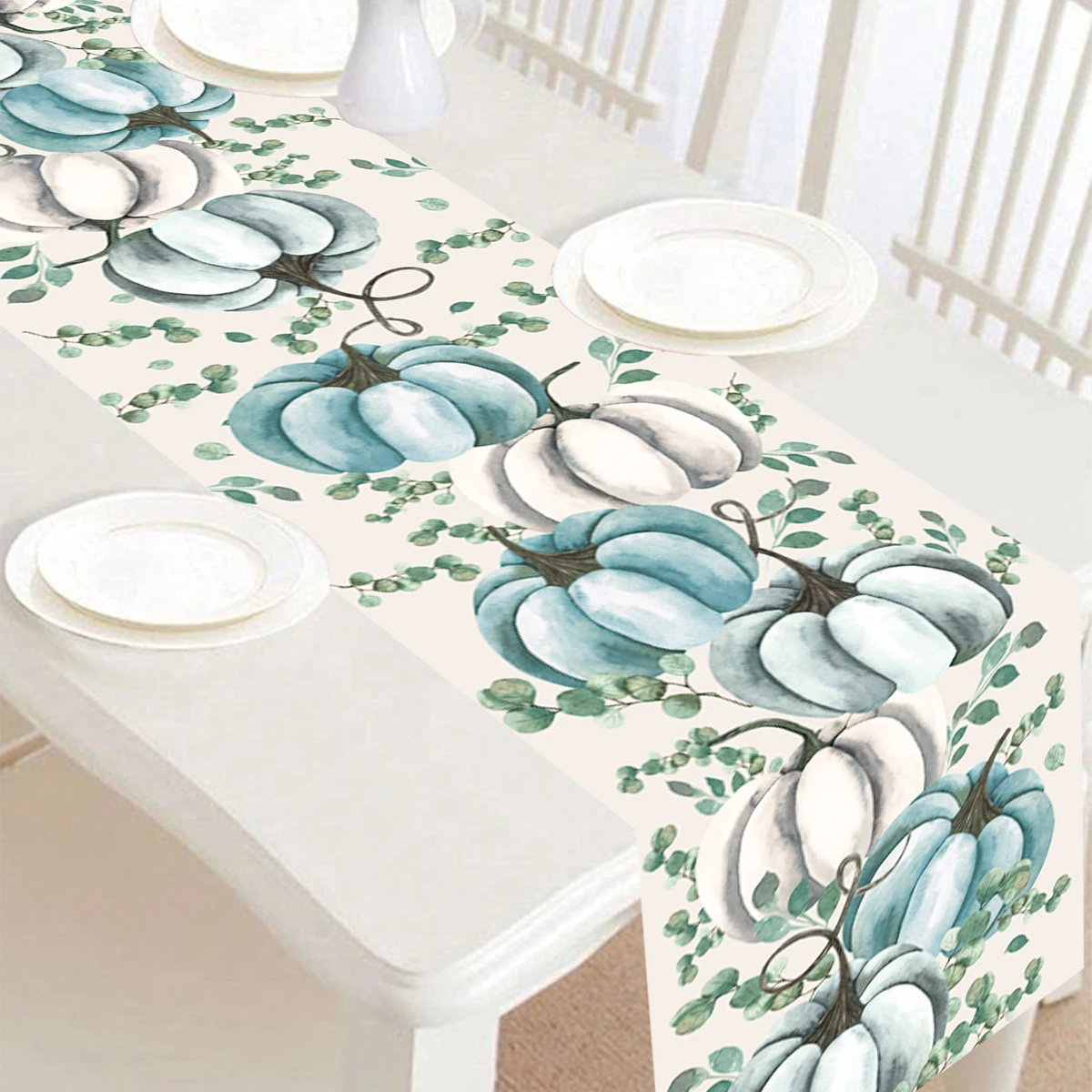 1 шт. синий стол в виде тыквы на День Благодарения флаг счастливая фотография