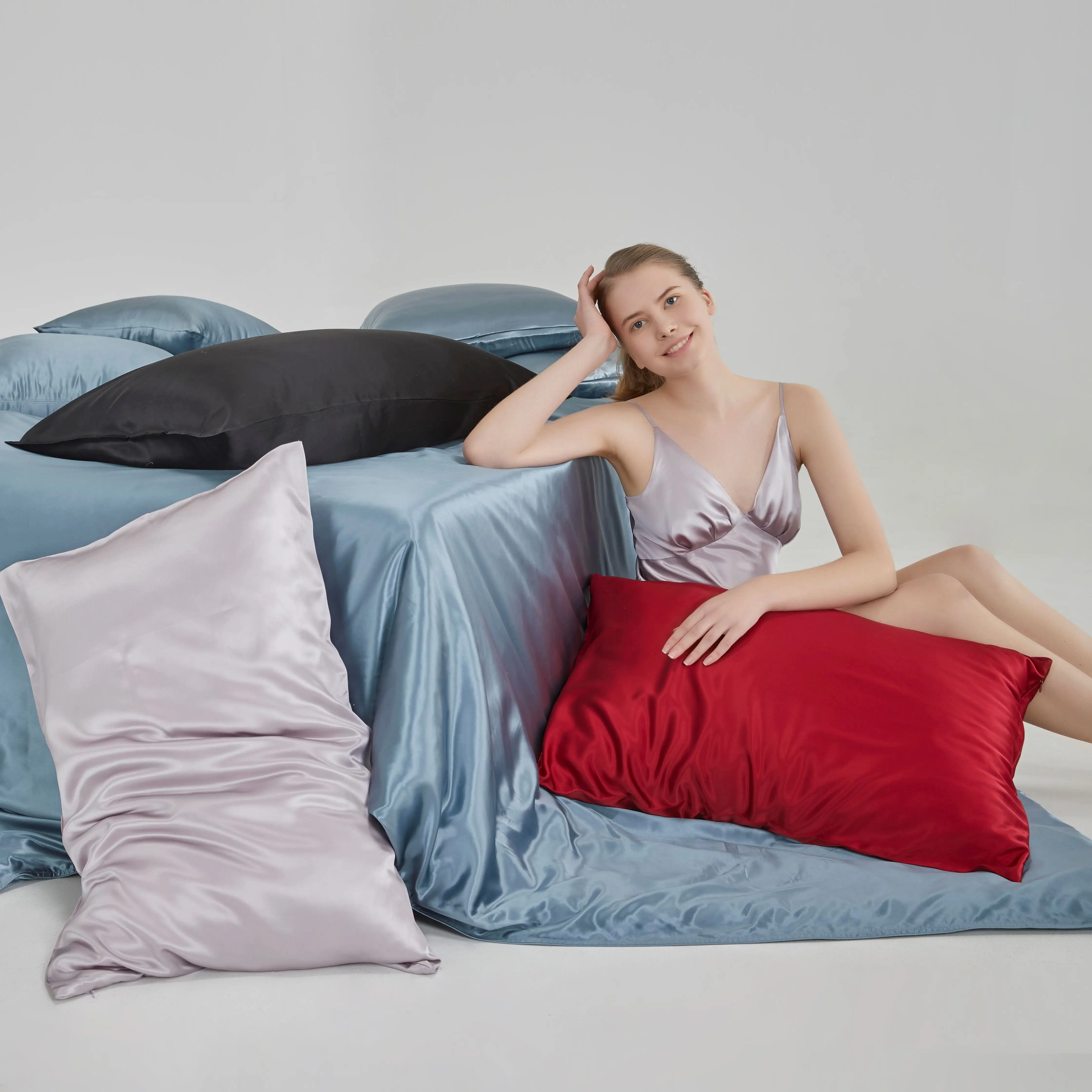 Наволочка из 100% шелка со скрытой молнией 19 мм