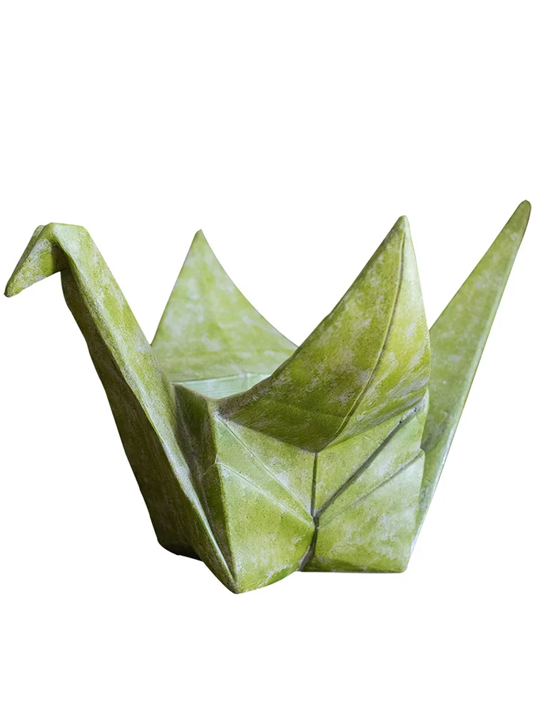 

Paper Crane Flower Pot Green Radish Succulent Cute Outdoor Courtyard Creative Floor Decoration Ornaments