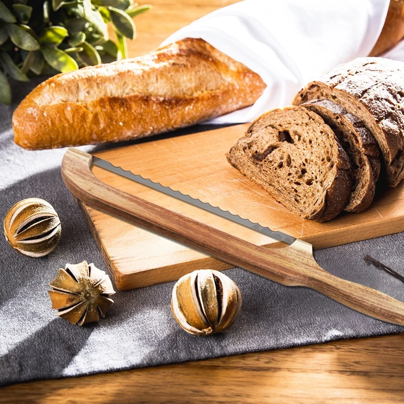 Нож для хлеба деревянный нож с луком домашнего зубчатый 16 5 дюйма резки
