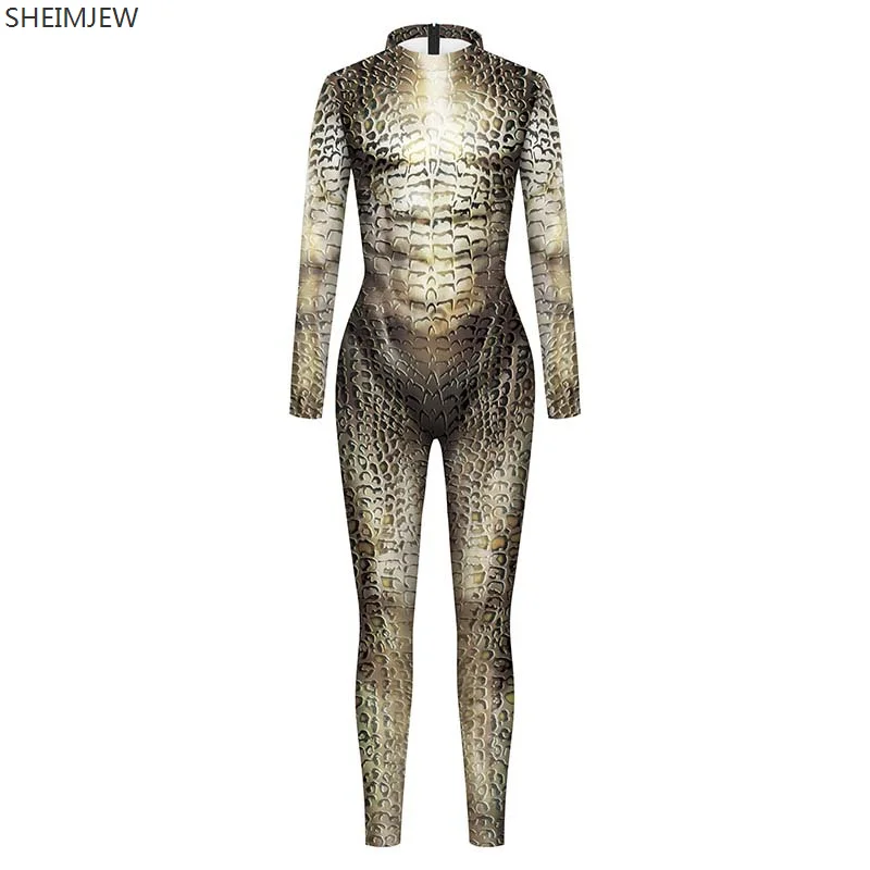 Женский комбинезон со змеиным рисунком