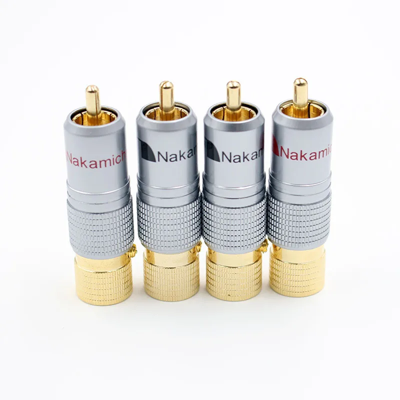 

Hifi 24K Gold Plated Nakamichi RCA Plug Audio Cable Speaker Connector Lockable Adjustable Audio Adapter Rca Acoustic Terminals