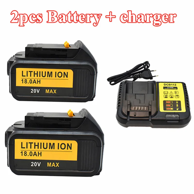 

100% NEUE 20V 18000mAh Ersatzbatterie Für Elektrowerkzeuge Für DCB180 DCB181 DCB182 DCB201 DCB201-2 DCB204-2 + 3A Ladegerät Anzu