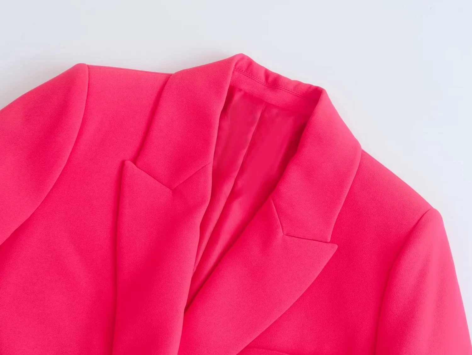 Maxdutti England Style Office Lady Fashion Simple Double Breasted Loose Jackets Tops Casual Blazers Women