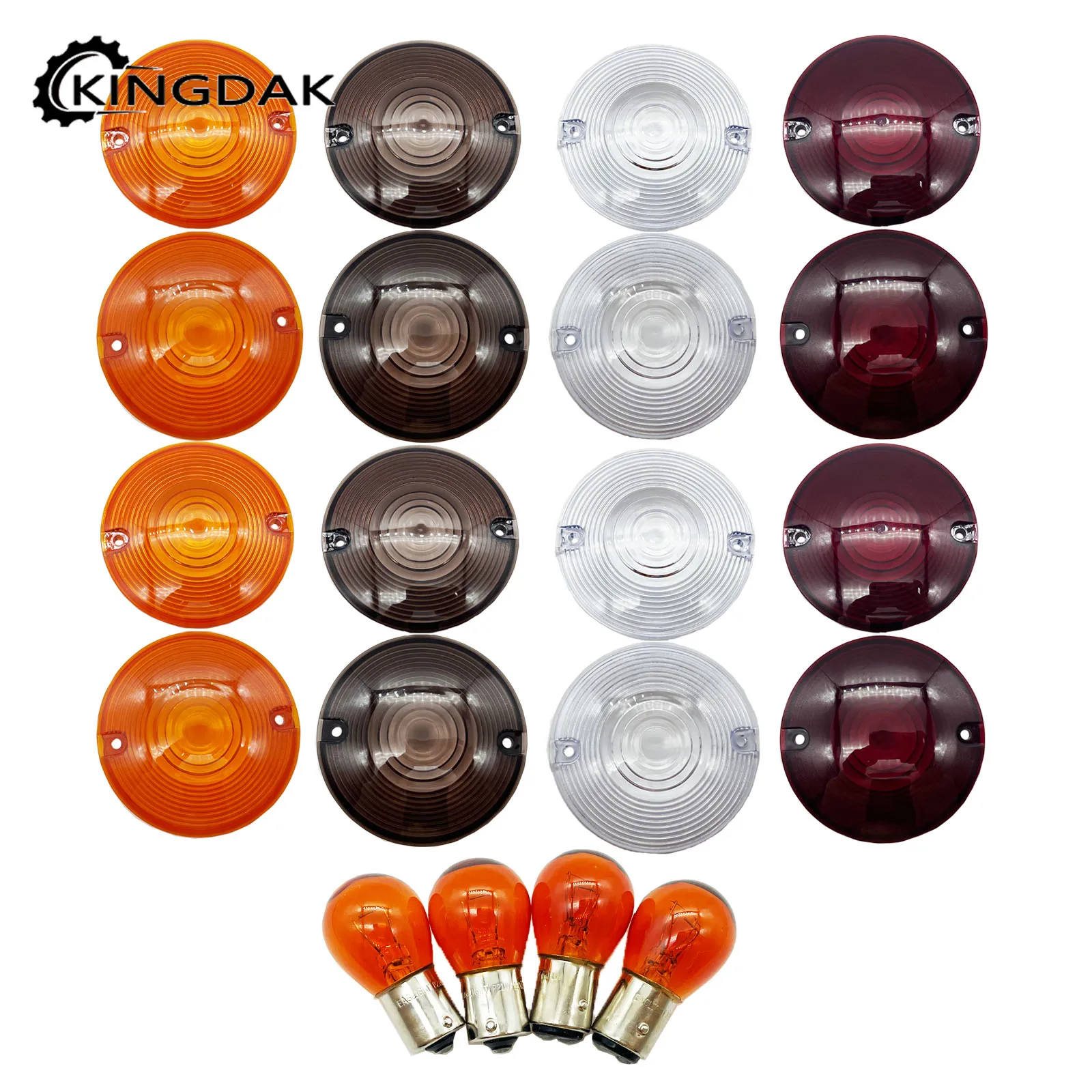 

4 шт. мотоцикл 3 1/4 "плоские крышки объектива указателя поворота с 1156 1157 янтарными лампочками подходят для Harley Touring Softail Dyna Sportster