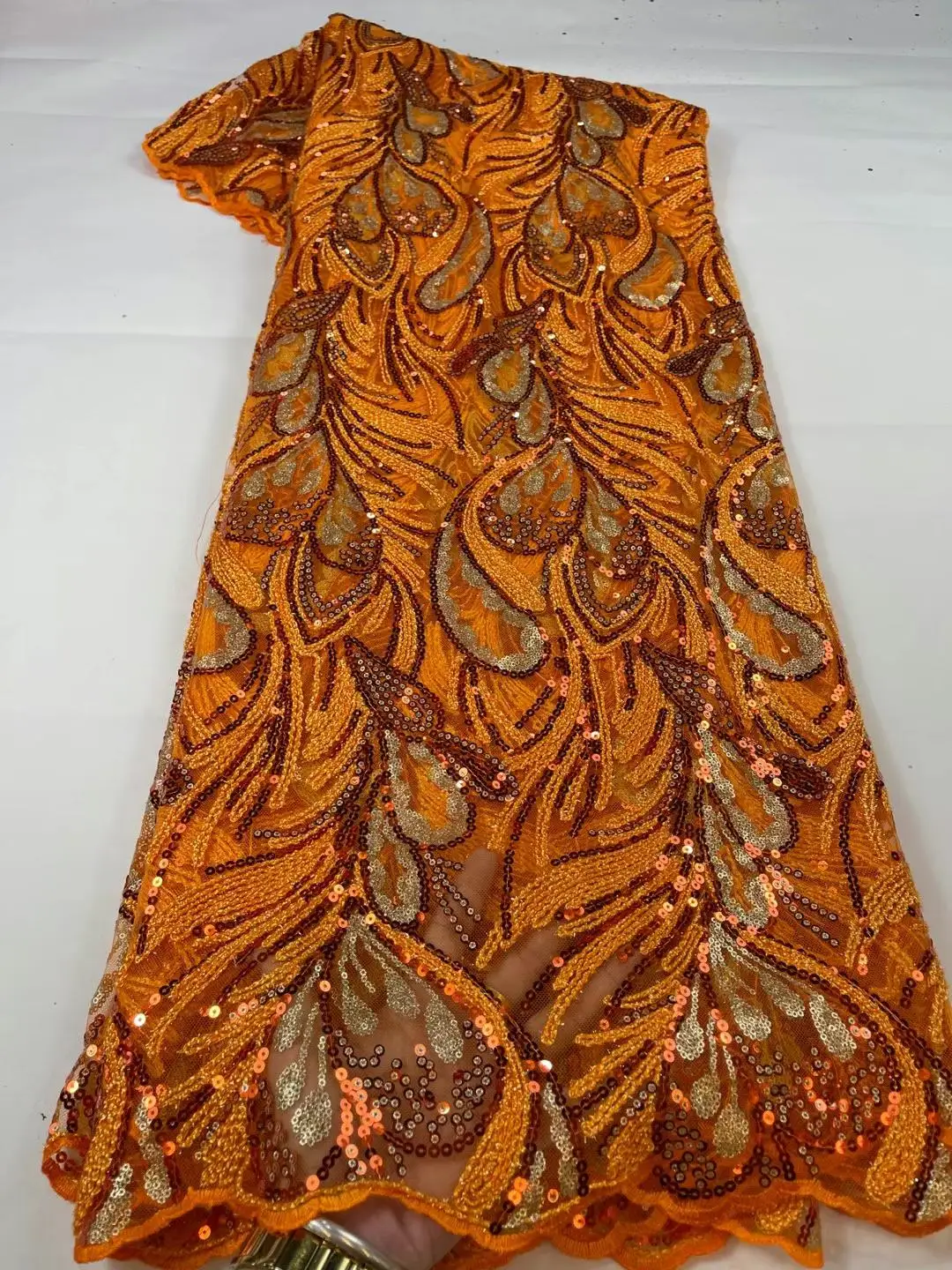 

High Quality Luxury French Tulle Sequins Net Lace Fabric African Sequins Lace Fabric For Nigerian Wedding Dress Party Sewing