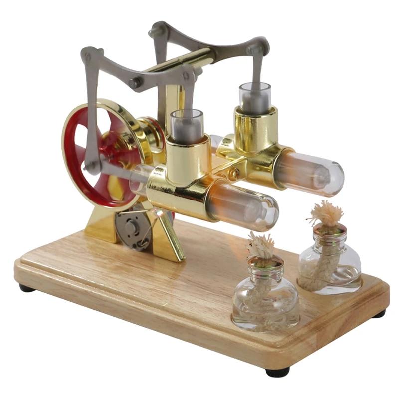 Hot Air Motor Model Engine Model With Led Light Flywheel Design Science Experiment