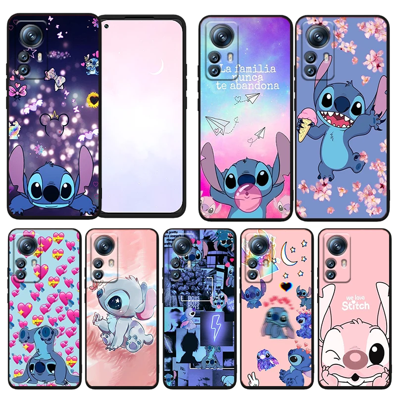 

Phone Case For Xiaomi Mi 13 12T 12S 12X 12 11 11T 11i 10T 10 9 Pro Lite Ultra 5G Funda Disney Lilo & Stitch Cute Black Cover