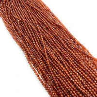 natural stone orange garnet faceted beads for jewelry making diy earrings necklace bracelet 2mm 3mm4mm beaded charms accessories
