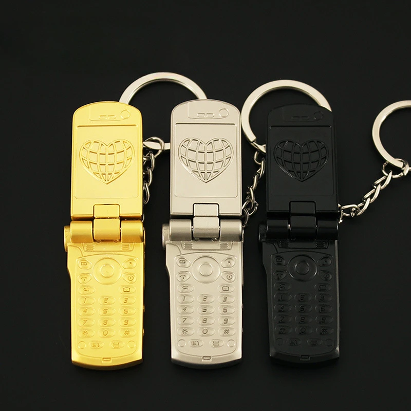

Y2K Mobile Phone Keychain Punk Style Vintage Hype 4cm Metal Renovate Phone Model Action Figure Keychains Gifts Toys for Kids