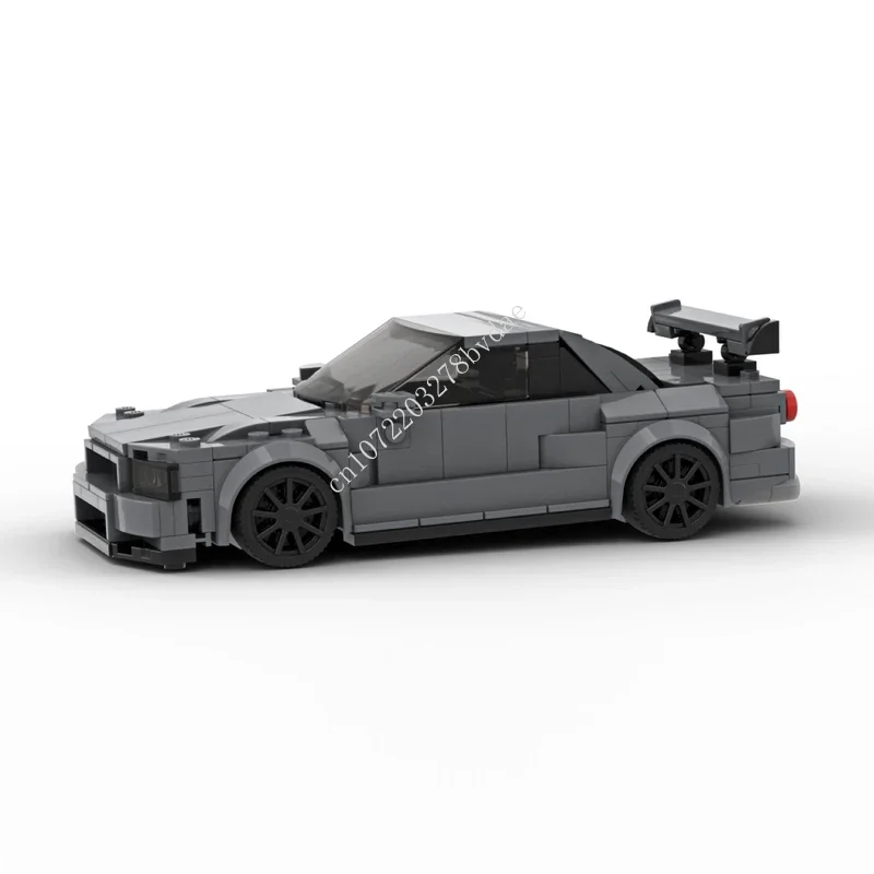 

318 шт., строительные блоки MOC для автомобилей Nissan Skyline GT-R (R34)