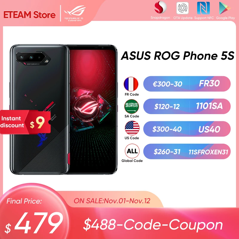 Kup Globalny Rom ASUS Telefon ROG 5S 5G Smartphone 16GB 256GB Snapdragon 888 + 6000mAh 65W Szybkie ładowanie Profesjonalny Telefon Do Gier Kup Globalny Rom ASUS Telefon ROG 5S 5G Smartphone 16GB 256GB Snapdragon 888 + 6000mAh 65W Szybkie ładowanie Profesjonalny Telefon Do Gier