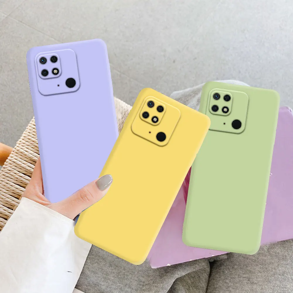 Жидкий силиконовый защитный чехол для телефона Xiaomi Redmi 10C 10A 9A 9C NFC 12c Note 10 10S 11 11s 12s 12