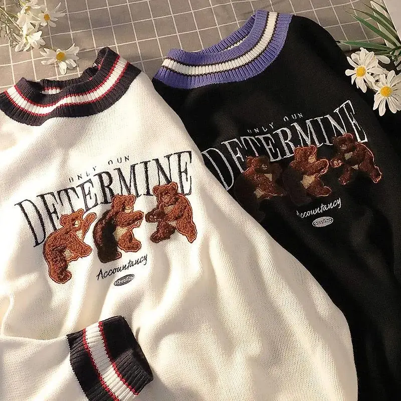 

Мужской трикотажный джемпер в полоску, в стиле хип-хоп