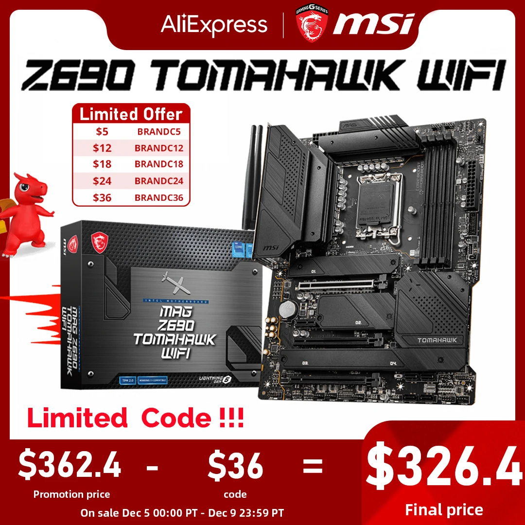 

LGA 1700 12th Gen Intel MSI MAG Z690 TOMAHAWK WIFI Motherboard 128GB DDR5 M.2 PCI-E 5.0 GAMING Z690 Placa-mãe Desktop ATX Z690