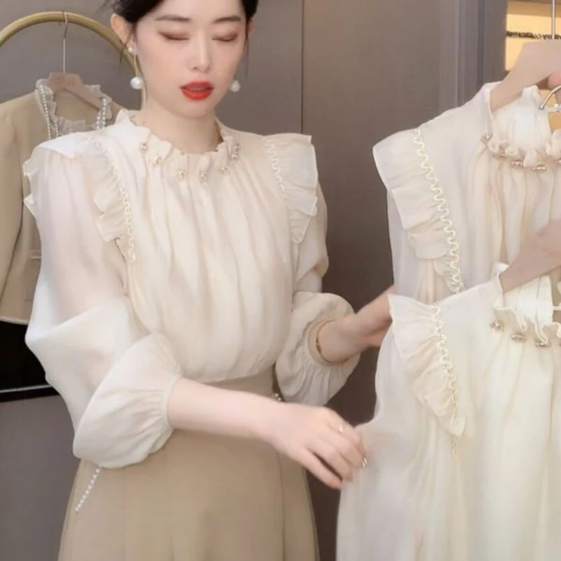 Женская рубашка с длинным рукавом 2024 Свободный Топ Модный пуловер женская