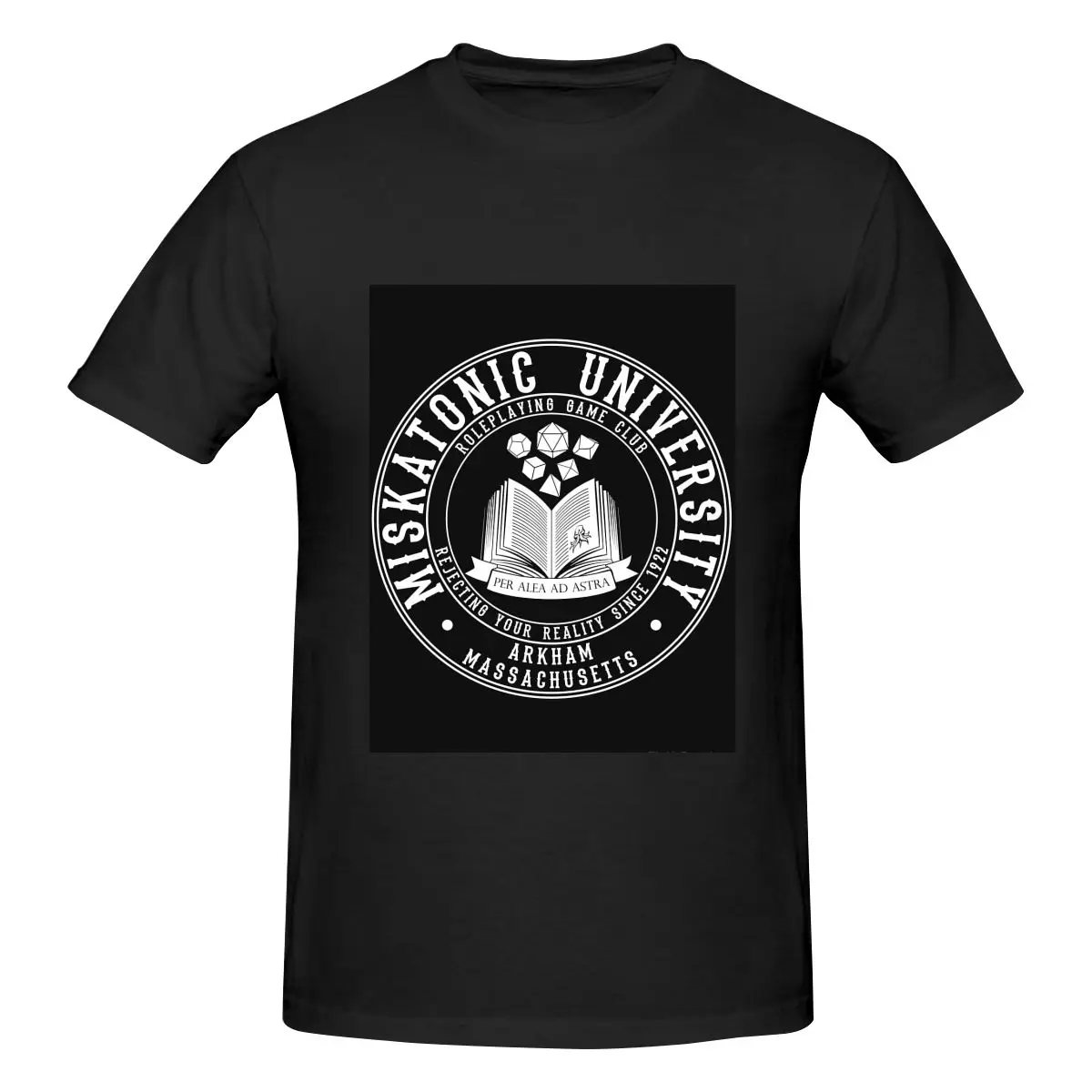 

Miskatonic University Roleplaying Anime Men Streetwear washed Printed Tshirt Cotton Harajuku 2023 new Vintage Short Sleeves