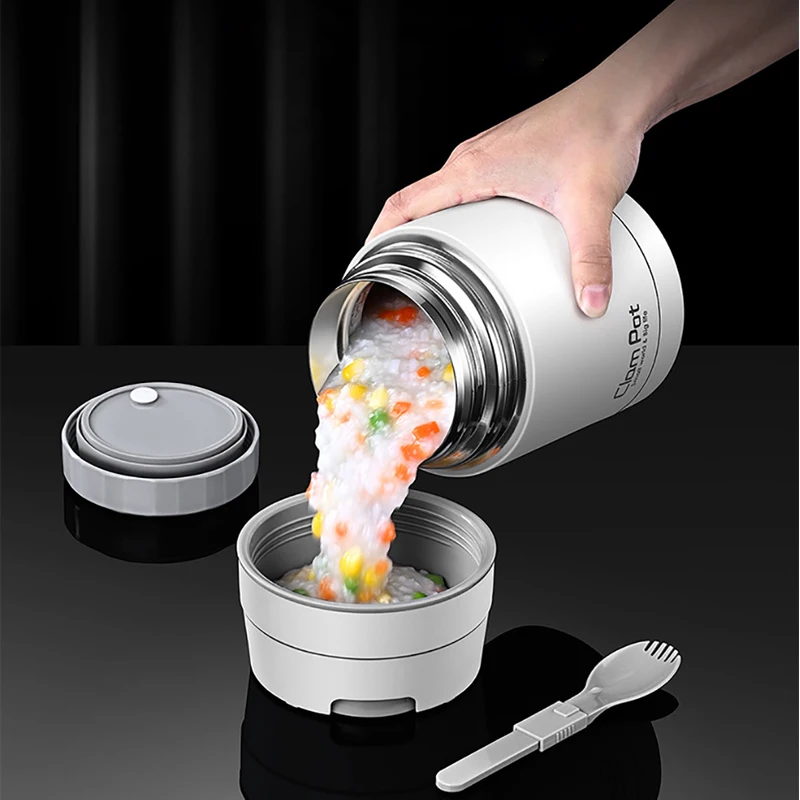 Термобанка для еды со складной ложкой 800 мл |