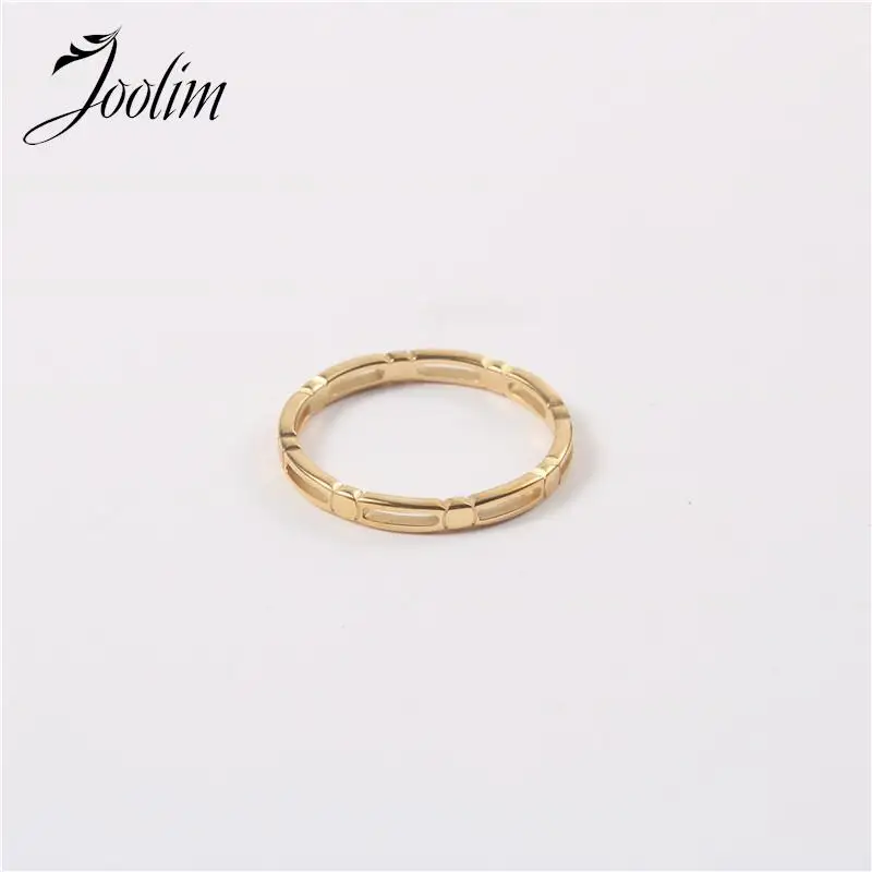 

Joolim High End Gold Finish Fashion Personality Hollow Rings Trendy For Women 18K PVD Plated Stainless Steel Jewelry Wholesale