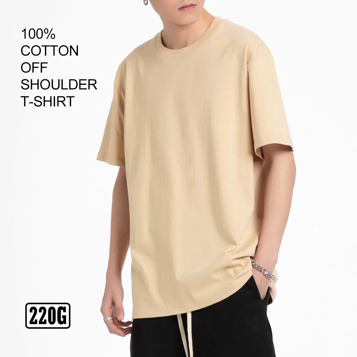 

High Quality Cotton T-shirts Men Solid T Shirt Causal O-neck Tees Basic Unisex Woman Plain Loose Tops Plus Size Customization