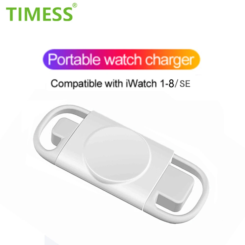 Portable 2 in 1 Wireless Charger for Apple Watch 8 7 6  5 4 USB-A /C Universal Charging Station Dock for iWatch Cable