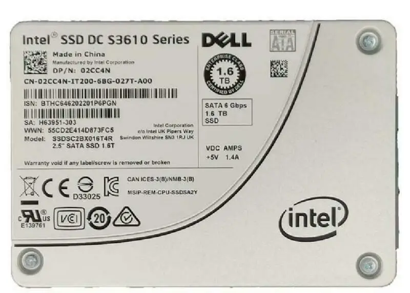 SSD Enterprise 1 6 ТБ 2 5 дюйма серия S3610 внутренний постоянный ток SSDSC2BX016T4 MLC SATA