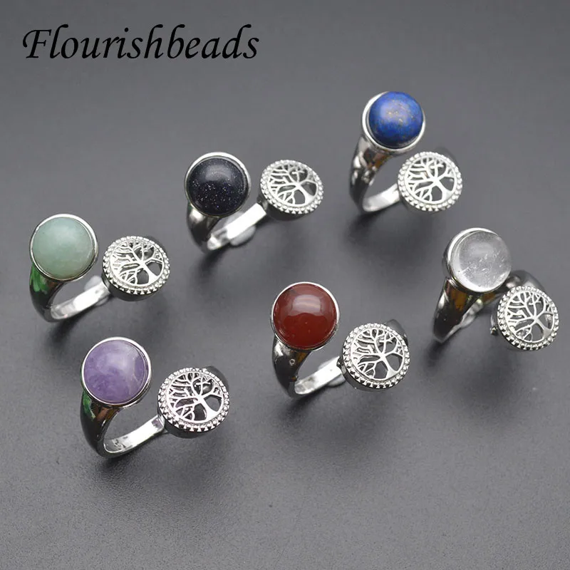 

Кольцо женское из натурального круглого агата, агата, авантюрина, лазурита