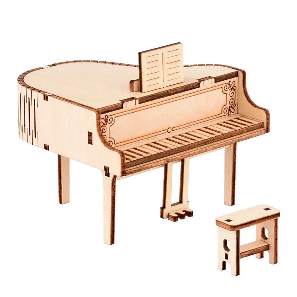 

Wooden Piano Puzzle 3Dassembly Kit Musical Model Boxgrand Diy Stem Jigsaw Craft Hands Building Brain Educational Puzzles Teaser