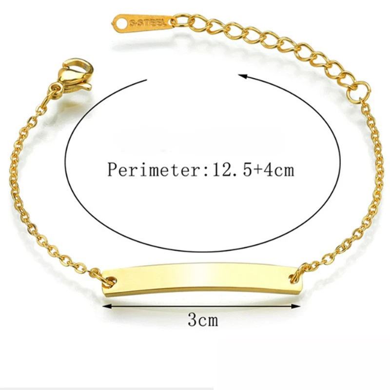 Hot Selling Cuba Chain Customized Baby Names Stainless Steel Crown Adjustable Bracelet for children Men Women Jewelry Gift