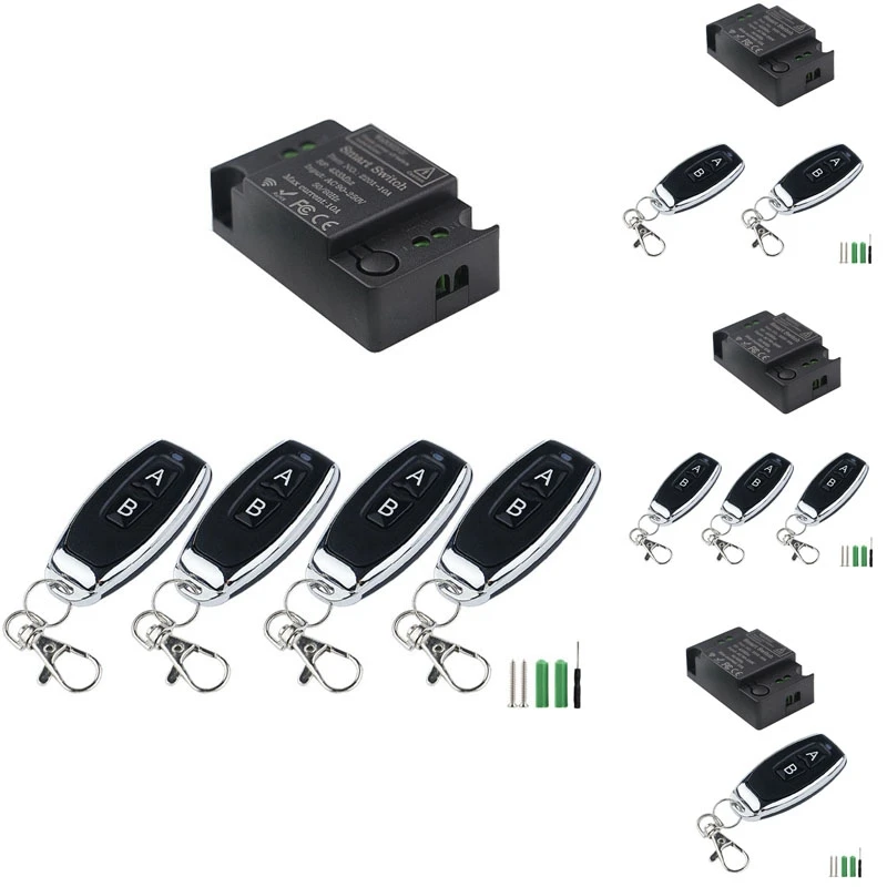 

Беспроводной пульт дистанционного управления 220 В, 1-канальный приемный модуль и радиочастотный передатчик для умного дома, светодиодный св...