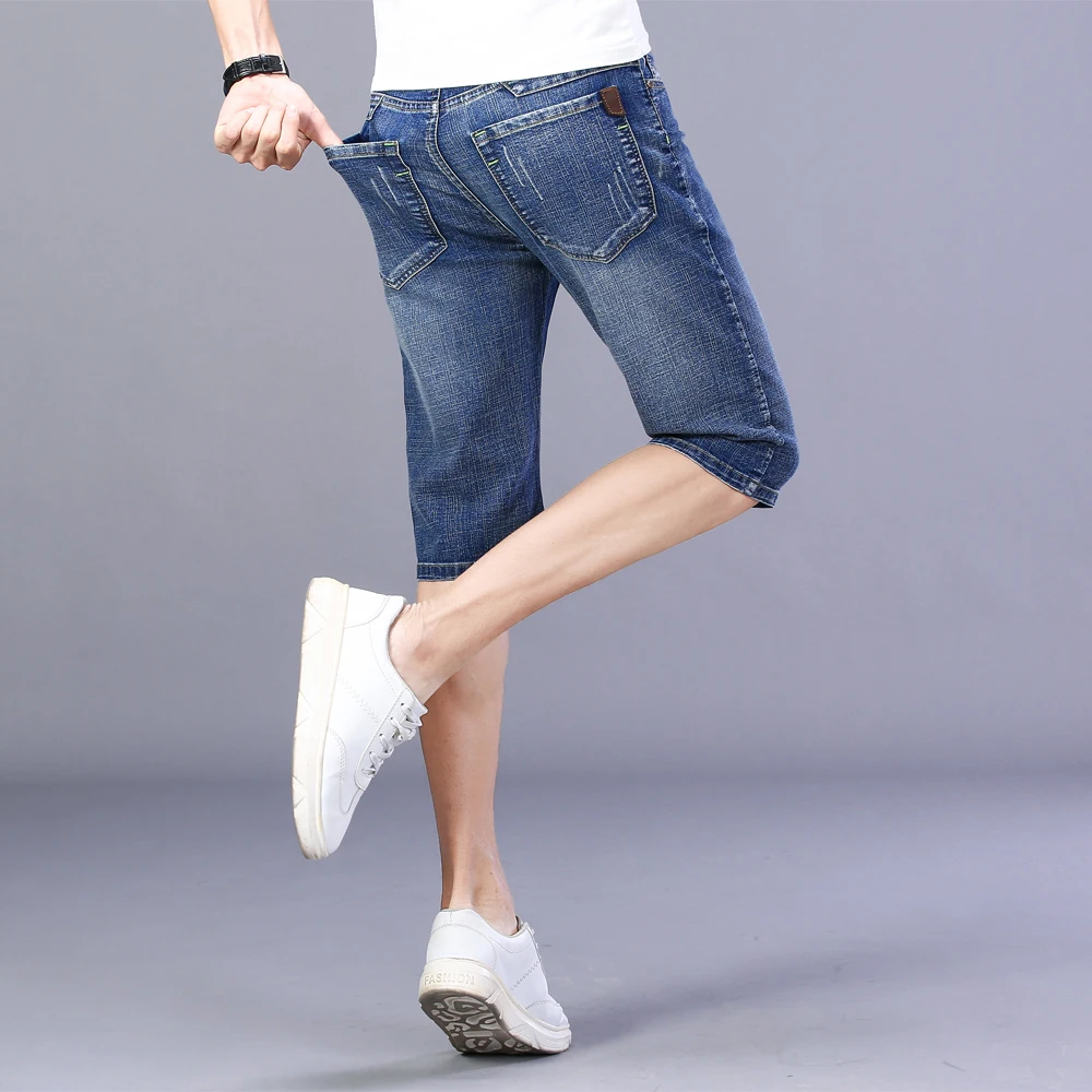 Thoshine Brand Summer Men Thin Jeans Knee Length Male Denim Shorts Fashion Short Jeans Lightweight