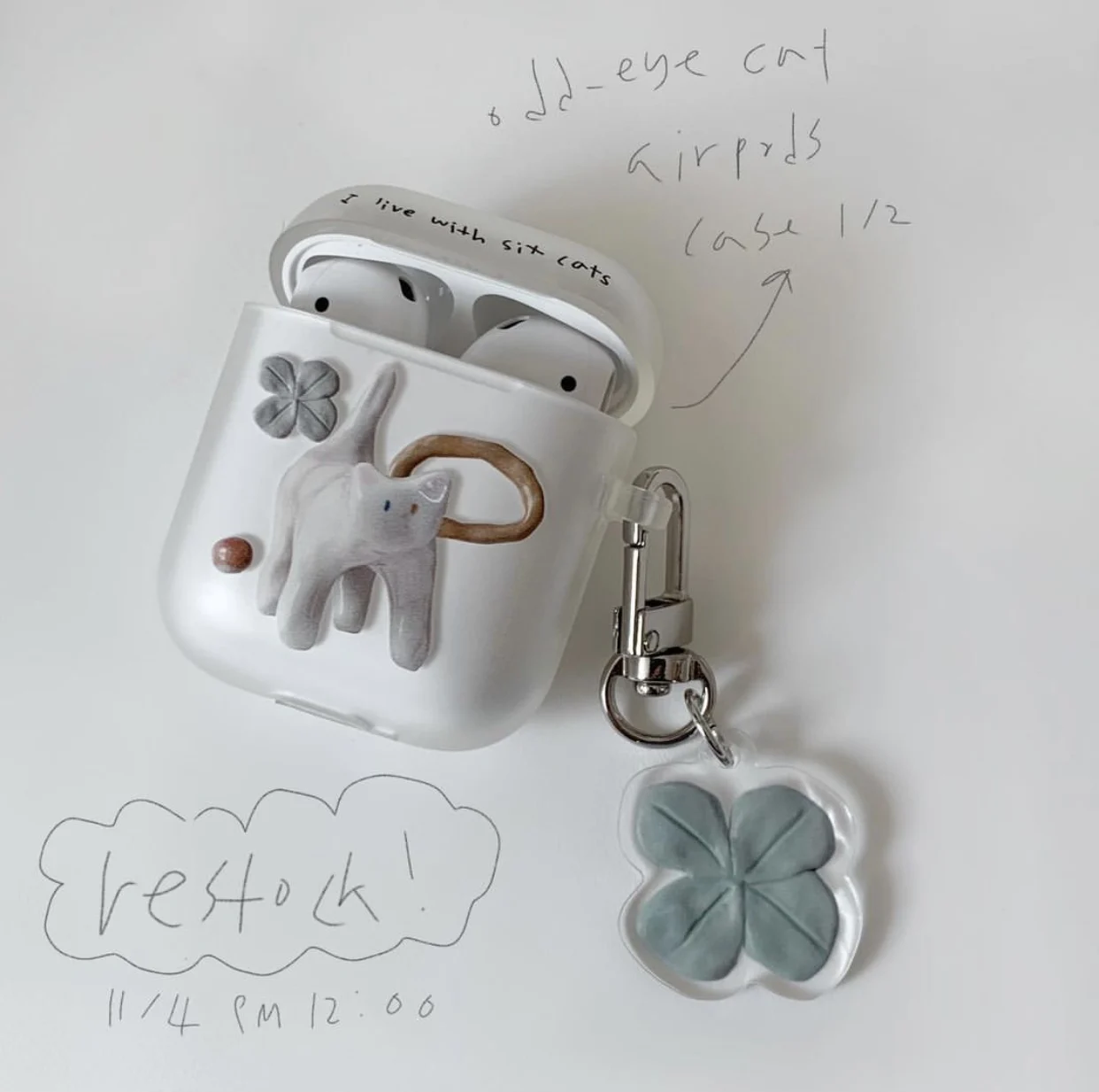 

Силиконовый чехол с изображением кота для наушников Apple Airpods 2/1, Мягкий защитный чехол для наушников Airpods Pro Air Pods, чехол для наушников