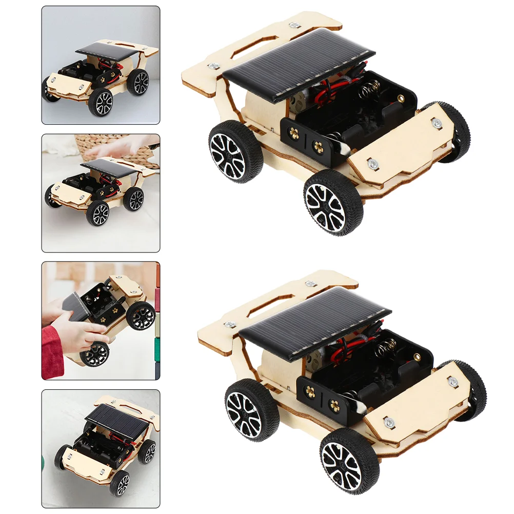 

2 Sets of Hand-made Solar Car DIY Toys Kids Assemble Car Toys Children Educational Toys