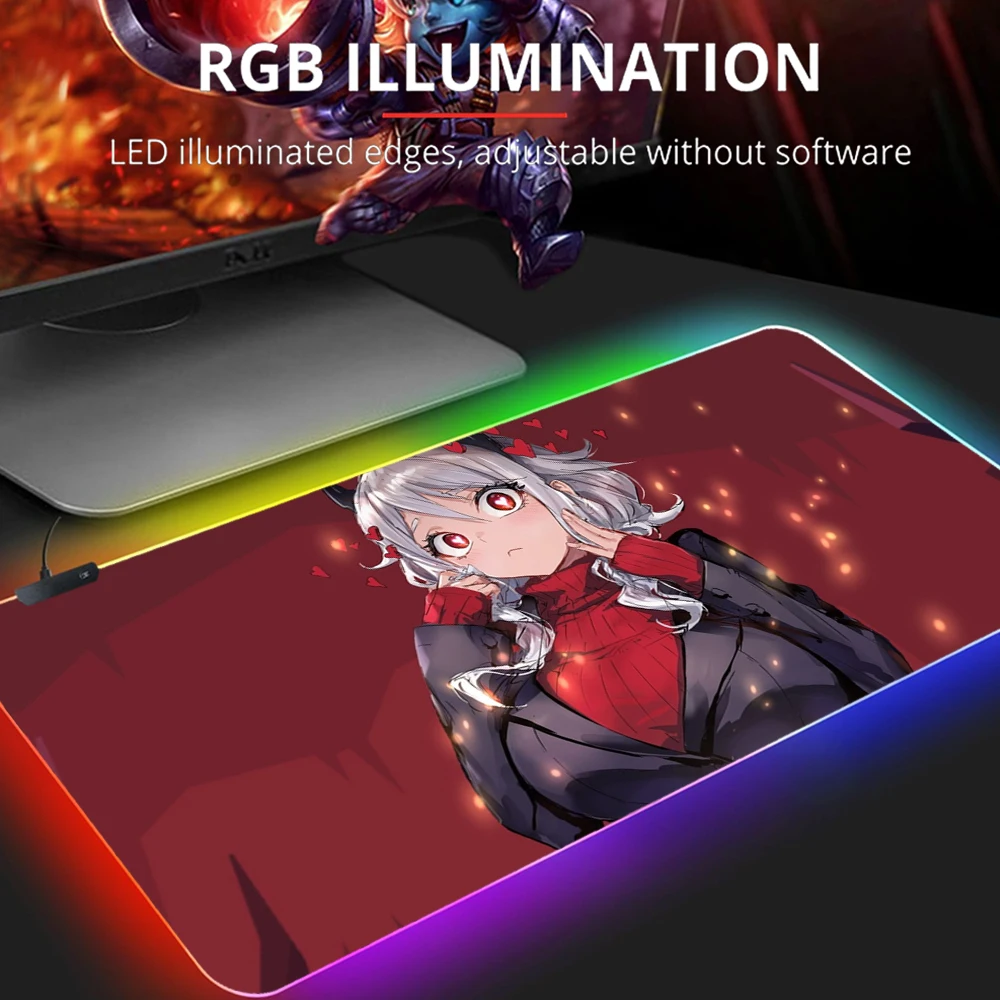

Anime Mouse Pad Gamer Gaming Laptop Desk Mat RGB Helltaker Mausepad Gamers Accessories Pc Gamer Complete Varmilo Rug Mice Office