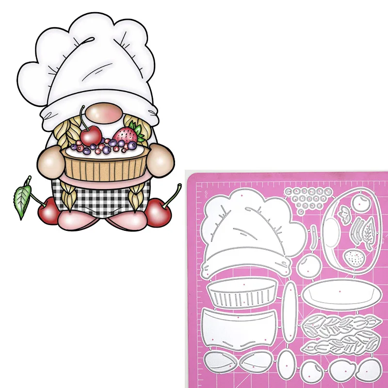 Новый штамп шеф-повара мальчик девочка готовка торт гном персонаж трафарет для