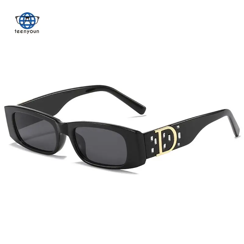 

Teenyoun 2022 New Small Frame Sunglasses Luxury Brand Punk UV400 Frame Diamond Rimmed Glasses Versatile Candy Color Sungl