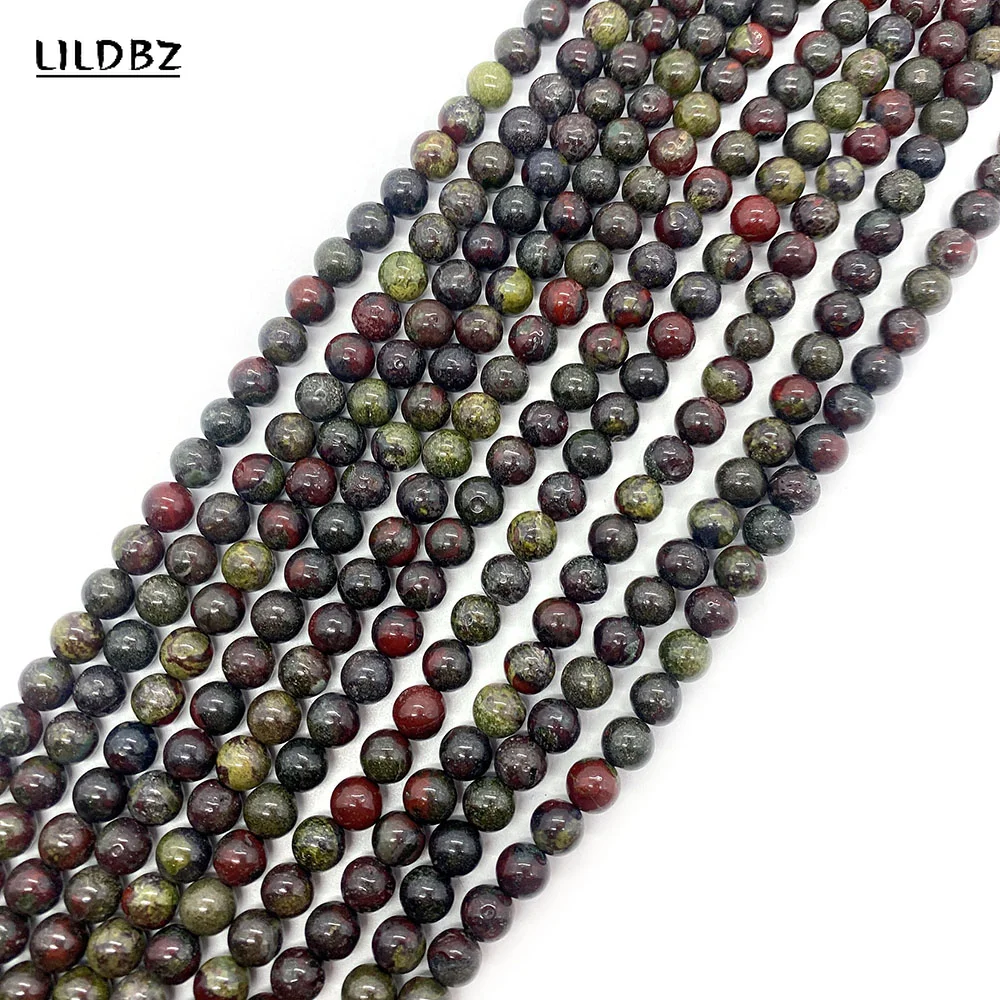 Natural Stone Dragon Blood Stone Necklace Round Beads 6mm8mm10mm Charm Jewelry Handmade DIY Bracelet Earrings Hairpin Accessorie