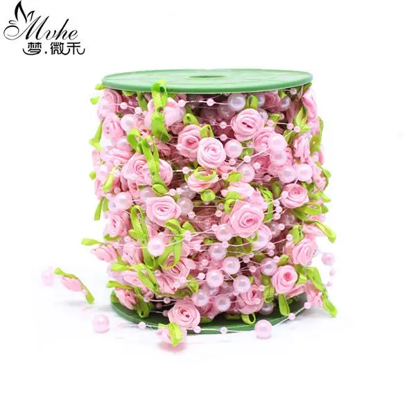 25 м Роза жемчуг Фолиевая бусина цветок фотоэлемент для свадебной вечеринки