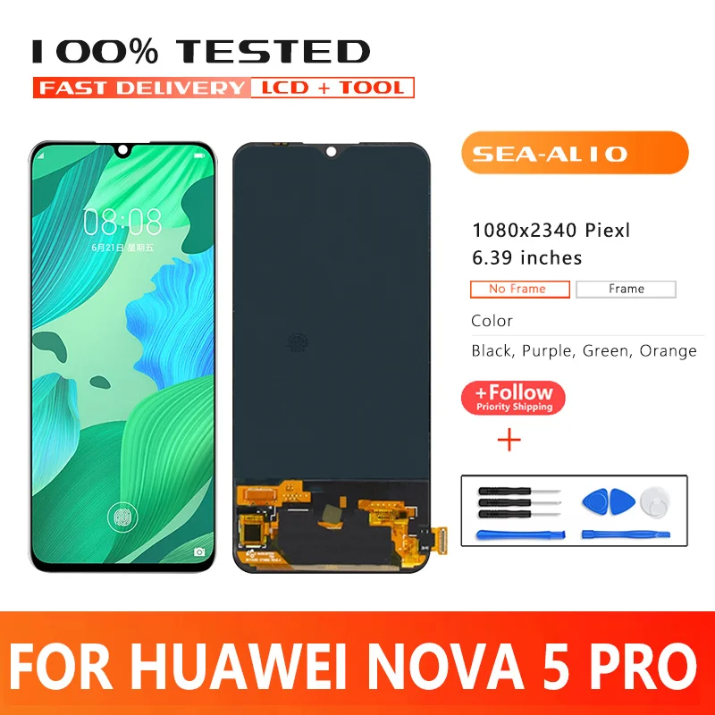 6.39 inch Premium Quality LCD For Huawei Nova 5 LCD Nova 5 pro LCD Display Touch Screen Digitizer SEA-AL00 LCD Replacement Parts