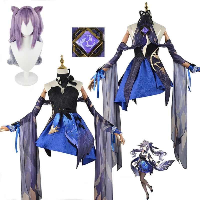 

Genshin Impact Game Character Outfit Keqing Opulent Splendor Cosplay Clothing Lovely Wig New Arrival Anime Costumes
