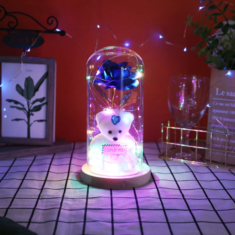 

Bear Firework Lamp Glass Atmosphere Night Light Bedroom Desk Decoration Projector Romantic Bedside Decor Night Light For Girl