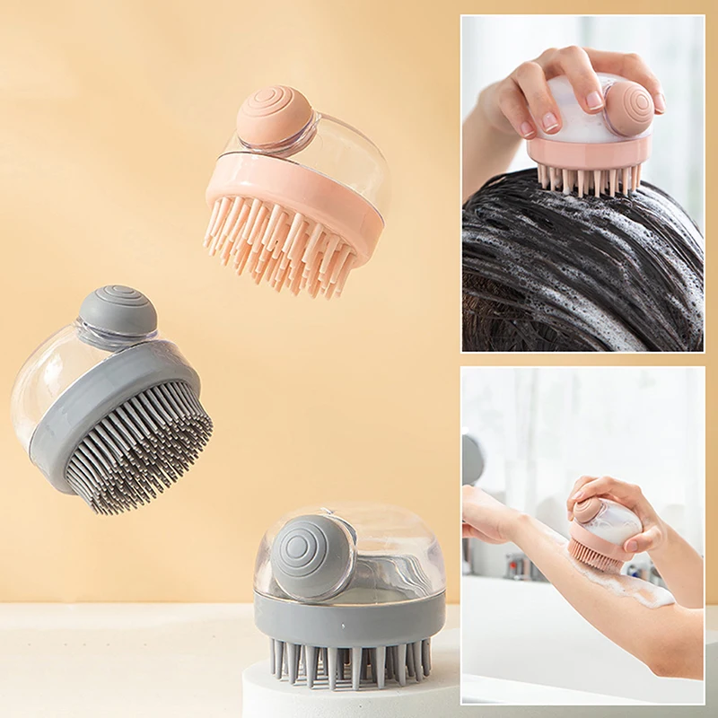 

1PC Press Automatic Liquid Adding Shampoo Brush shower Massage Scalp Bath Brush Japanese lathering massage comb Bath Accessory