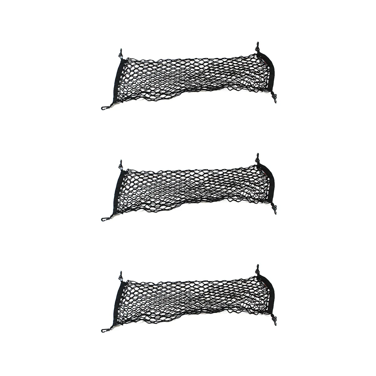

3pcs 90*30CM Elastic Nylon Car Cargo Trunk Holder Storage Net Organizer (Black)