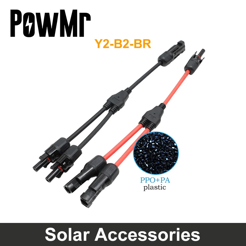 

A Pair Solar Connector Solar Panel Electrical Connectors 20A Female And Male Waterproof Cable Connectors Y Branch Wire Terminals
