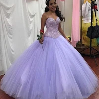 vintage lilac puffy long quinceanera dress sweetheart beading tulle vestidos de 15 anos sweet 16 birthday formal party gowns