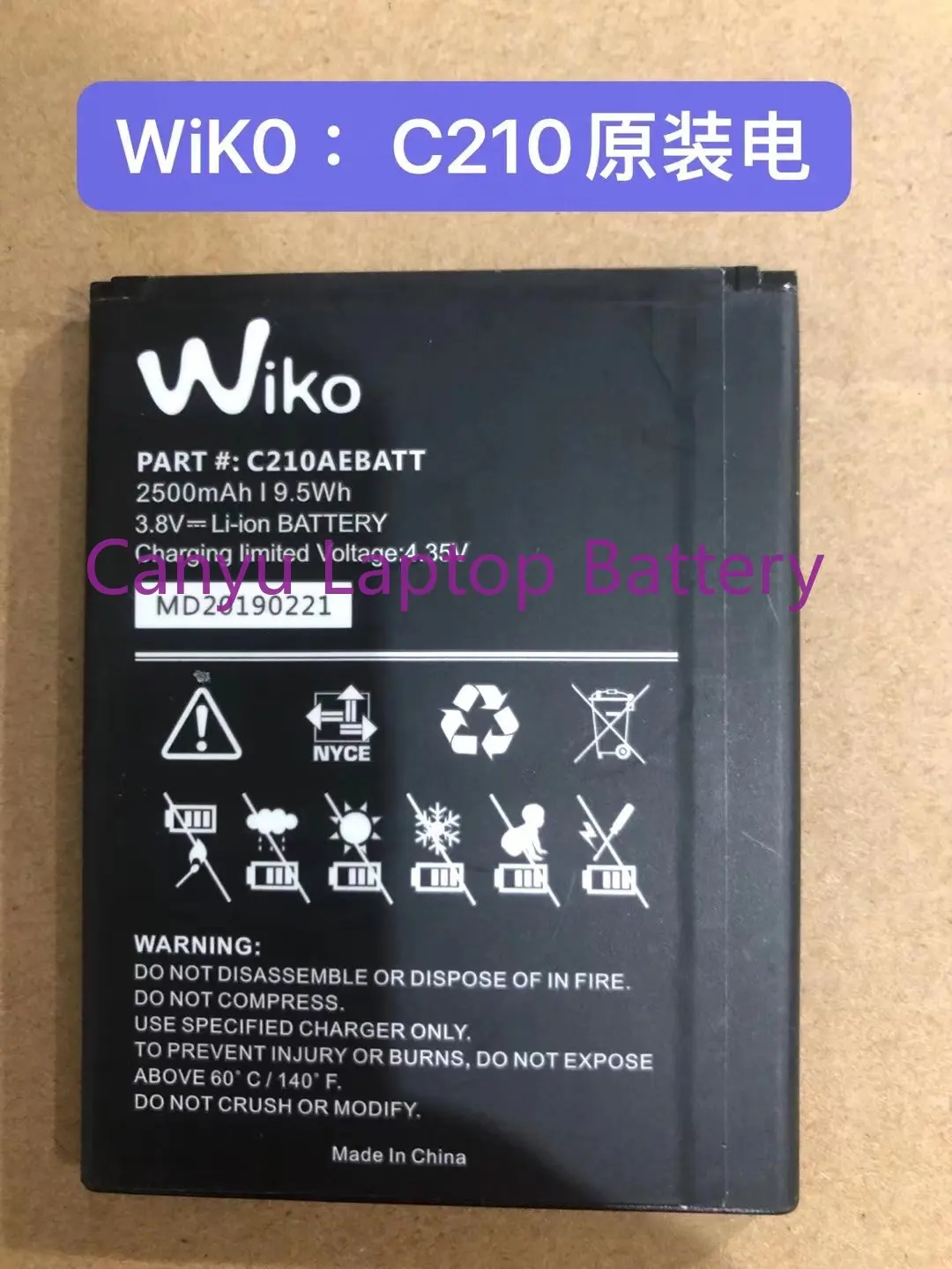 

New 3.8V 2500mAh replacement battery For Wiko C210AEBATT Mobile phone